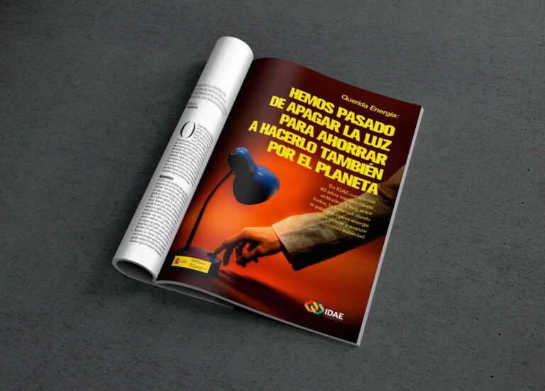 News magazine with advertising for IDAE campaign