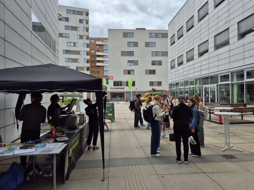 Students at a university campus