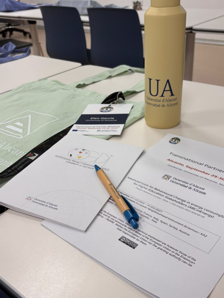 Agenda of project meeting at University of Alicante